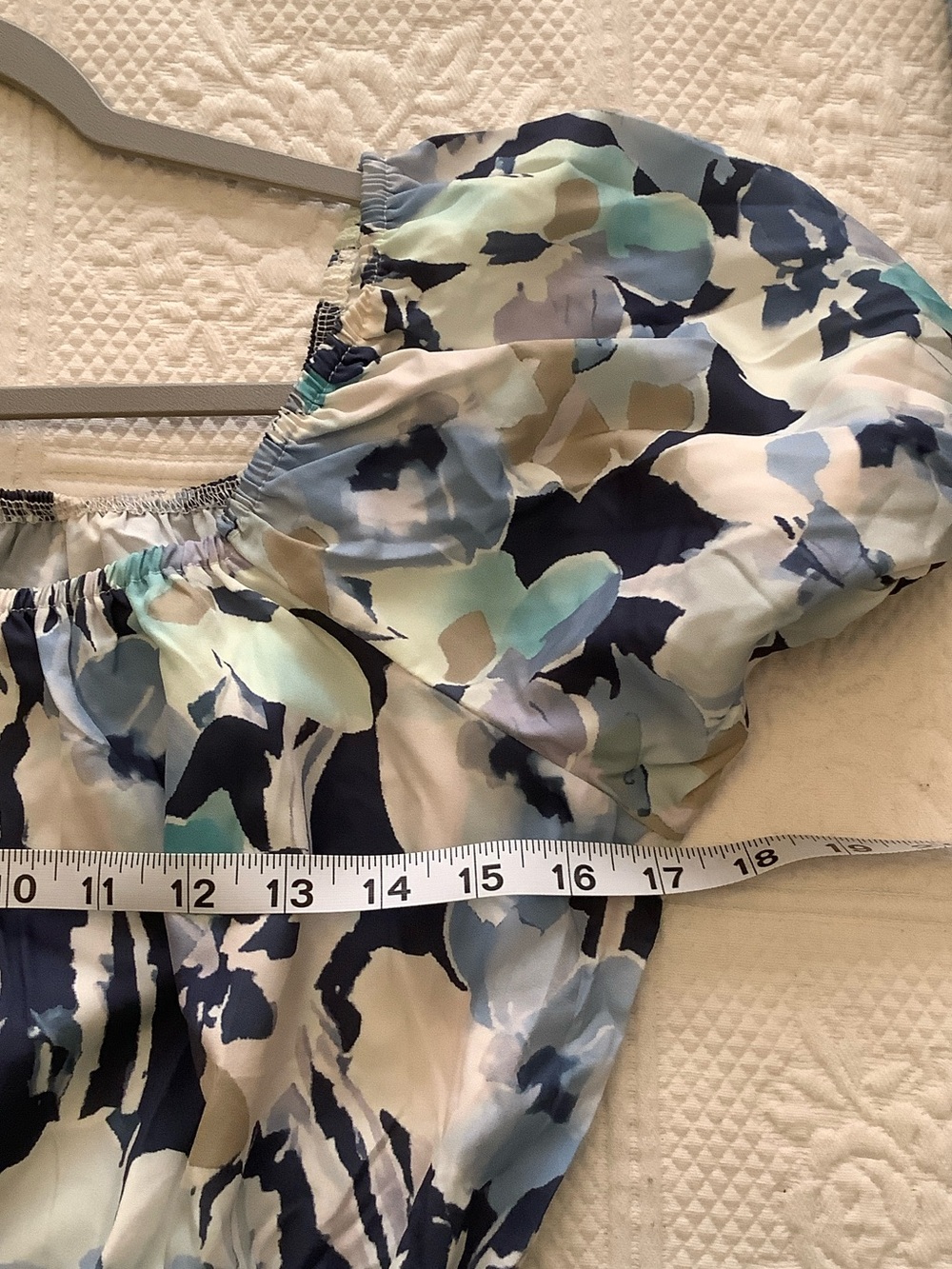 Floral Blue Puff-Sleeve Maxi Dress - Picture 8 of 9